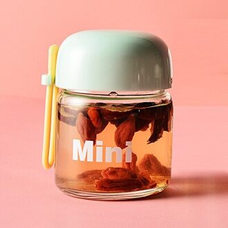 Mini Leuke Water Fles Voor Meisjes Kawaii Glas Eenvoudige Student Hand-Draagbare Kleine Water Cup Water Fles Drinkware groen