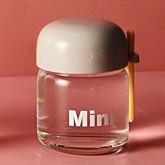 Mini Leuke Water Fles Voor Meisjes Kawaii Glas Eenvoudige Student Hand-Draagbare Kleine Water Cup Water Fles Drinkware licht grijs