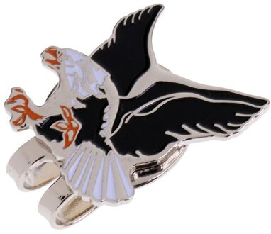 Mini Lichtmetalen Eagle Golfbal Marker Met Magnetische Hoed Clip Golfer Hoed Decor zwart wit