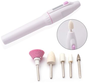 Mini Machine Elektrische Nail Drill Bits Set Professionele Nail Polijstmachine Manicure Tool Set 5 Pcs Nail Polijsten Hoofd Vervanging