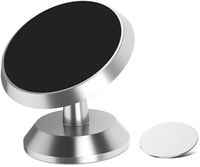 Mini Magnetische Auto Telefoon Houder Ultra Sterke Magneet Telefoon Houder Lade Magnetische Beugel Pak Aan Iphone Samsung Xiaomi Huawei Zilver