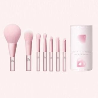 Mini Make Up Brush Bucket Set - Sweet Peaches #Pink - 7pcs