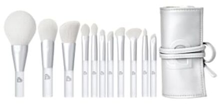 Mini Make Up Brush Pouch Set - Silver #Snow Spirit - 11pcs
