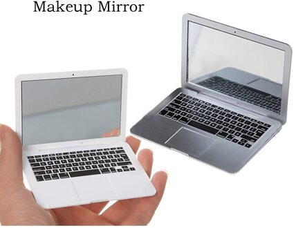 Mini Make-Up Spiegel Voor Apple Notebook Macbook Air Apple Computer Draagbare Creatieve Spiegels zilver en wit