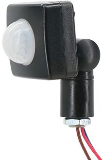 Mini Menselijk Lichaam Infrarood Sensor Ultradunne Infrarood Lichaam Sensor Schakelaar Led Flood Light Pir Motion Sensor Verstelbare AC85-265V zwart Hole10mm