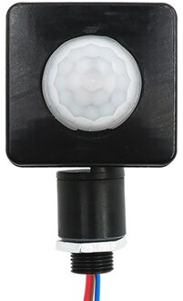 Mini Menselijk Lichaam Infrarood Sensor Ultradunne Infrarood Lichaam Sensor Schakelaar Led Flood Light Pir Motion Sensor Verstelbare AC85-265V zwart Hole12mm
