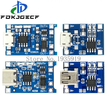 Mini Micro Type-c USB 5V 1A 18650 TP4056 Lithium Battery Charger Module Charging Board With Protection Dual Functions 1A Li-ion