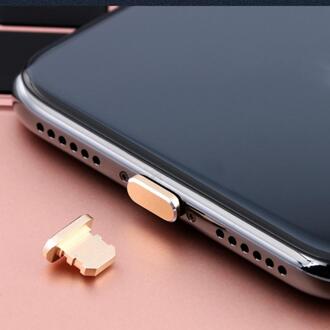 Mini Mobiele Telefoon Dust Cover Aluminium Draagbare Metalen Stofdicht Charger Base Plug Cap Cover Geschikt Voor Iphone X Xr Max 03 goud
