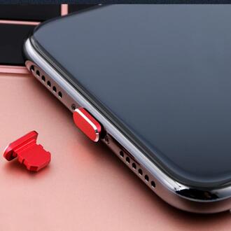 Mini Mobiele Telefoon Dust Cover Aluminium Draagbare Metalen Stofdicht Charger Base Plug Cap Cover Geschikt Voor Iphone X Xr Max 04 rood