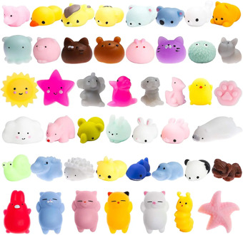Mini Mochi Squishies Toys Mochi Squishy Kawaii Toy Stress Reliever Toys Cat Panda Unicorn Party Favors Gifts for Kids Boys Girls