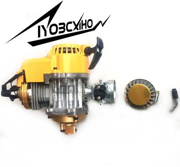 Mini-Motor 2-Takt 49cc Luchtkoeling Motor Met Kleur Rood Blauw En Goud, hele Set Motor Met Krukas & Racing Carbutetor