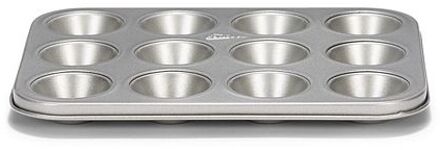 mini muffinvorm 12 vaks - 25 cm Zilverkleurig