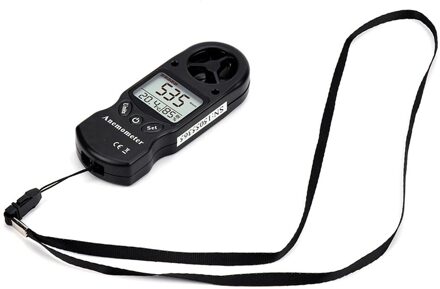 Mini Multifunctionele Anemometer Digitale Anemometer Lcd TL-300 Wind Speed Temperatuur-vochtigheidsmeter Met Hygrometer Thermometer Zwart