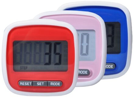 Mini Multifunctionele Waterdichte Digitale Stappenteller Stap Beweging Calorie Counter Fitness Apparatuur Rood