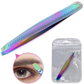 Mini Multifunctionele Wenkbrauw Pincet Haar Flikkeren Rvs Schuine Tweezer Trimmer Wimper Clip Ontharing Make-Up Tool