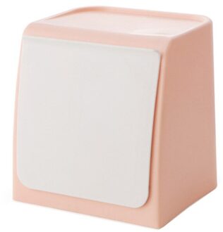 Mini Muur Gemonteerde Vuilnis Opbergdoos Badkamer Glazen Deur Sticker Emmer Blauw Roze Wit Stijl Mooie Populaire Met deksel