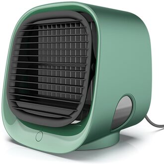 Mini Negatieve Ionen Airconditioning Ventilator Usb Multi-Functionele Bevochtiging Desktop Air Cooling Fan Met Kleurrijke Nachtlampje groen