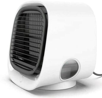 Mini Negatieve Ionen Airconditioning Ventilator Usb Multi-Functionele Bevochtiging Desktop Air Cooling Fan Met Kleurrijke Nachtlampje wit
