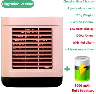Mini Negative ion Fan Portable Air Cooler Air Conditioner LED Smart Display Personal Room with light Air Cooling Fan Desk Fan 02