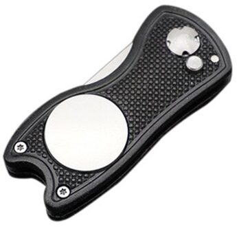 Mini Opvouwbare Golf Pitchfork Marker Pitch Cleaner Golf Pitchfork Putting Green Vork Golfbal Gereedschap Golf Accessoires zwart