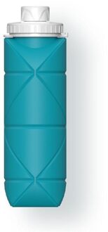 Mini Opvouwbare Siliconen Cup Outdoor Sport Waterbottle 600Ml Intrekbare Handig Met Touw Hydroflask Survival Inklapbare Voedsel cyaan