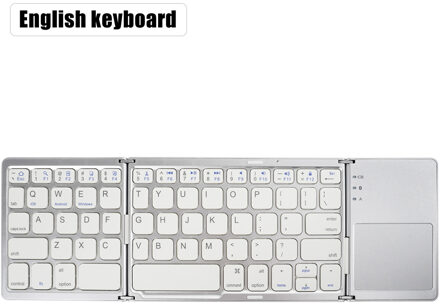 Mini Opvouwbare Toetsenbord Touchpad Bluetooth-Compatibel 3.0 Opvouwbare Draadloze Toetsenbord Voor Windows,Android, Ios Tablet Ipad Telefoon wit keyboard