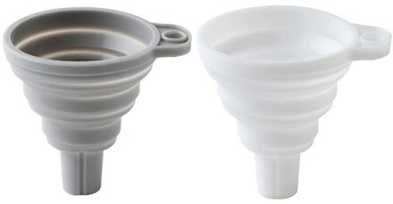 Mini Opvouwbare Trechter Silicone Verstelbare Trechter Opvouwbare Draagbare Trechters Opknoping Gereedschap Huishoudelijke Vloeibare Dispenser Voor Keuken 2stk