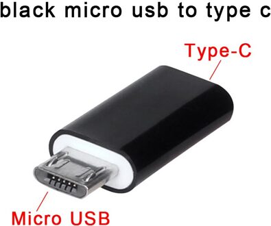 Mini Otg Micro Usb Naar Type C Jack Adapter Telefoon Opladen Datatransmissie 2 In 1 Converter Android Mobiele Micro usb Splitter 2stk zwart