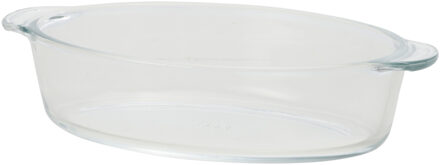 Mini ovenschaal - transparant - 400 ml - 20 x 11 x 5 cm - glas - Ovaal