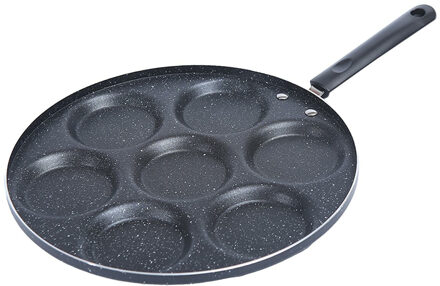Mini Pannenkoekenpan - Alle kookplaten geschikt - zwart - dia 30 cm - mini eitjes - 7 uitsparingen