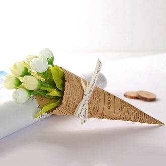 Mini Papier Buis Krant Patroon Kraftpapier Verpakking Boeket Kunstmatige Bloem Set Bruiloft Decoratie Foto Props Party Decor 1