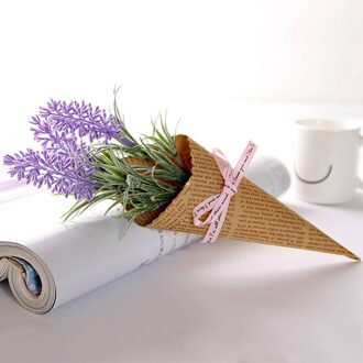 Mini Papier Buis Krant Patroon Kraftpapier Verpakking Boeket Kunstmatige Bloem Set Bruiloft Decoratie Foto Props Party Decor 4