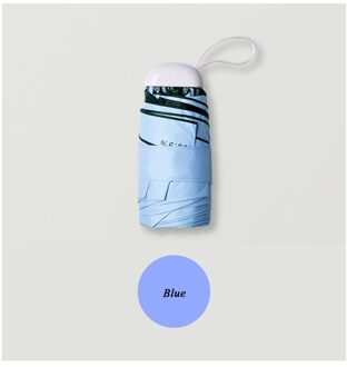 Mini Paraplu 8 Kleur Vrouwen Pocket Opvouwbare Paraplu Anti-Uv Waterdicht Winddicht Draagbare Mannen Reizen Paraplu Zon Regen blauw