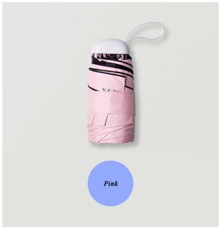 Mini Paraplu 8 Kleur Vrouwen Pocket Opvouwbare Paraplu Anti-Uv Waterdicht Winddicht Draagbare Mannen Reizen Paraplu Zon Regen roze