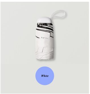 Mini Paraplu 8 Kleur Vrouwen Pocket Opvouwbare Paraplu Anti-Uv Waterdicht Winddicht Draagbare Mannen Reizen Paraplu Zon Regen wit