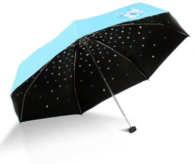 Mini Paraplu Voor Vrouwen Bloem 5 Vouwen Mode Meisje Parasol Chinease Licht Vrouwelijke Kleine Paraplu Zon Bescherming Blauw