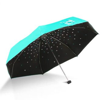 Mini Paraplu Voor Vrouwen Bloem 5 Vouwen Mode Meisje Parasol Chinease Licht Vrouwelijke Kleine Paraplu Zon Bescherming groen