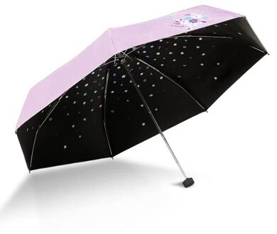 Mini Paraplu Voor Vrouwen Bloem 5 Vouwen Mode Meisje Parasol Chinease Licht Vrouwelijke Kleine Paraplu Zon Bescherming Paars