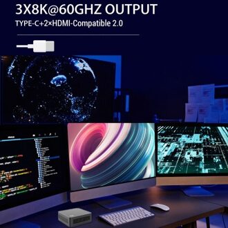 Mini PC Windows 11 16GB RAM 512GB SSD Mini Desktop Computer AMD Ryzen R5 5600H Processor 6 Cores 12 Threads Support 8K 60Hz WIFI6 BT5.2