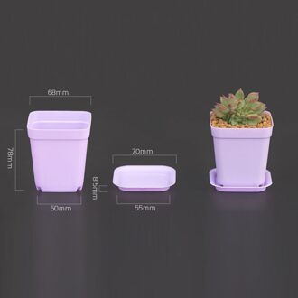 Mini Plastic Bloem Vaas + Plastic Lade Vierkante Potten Voor Vetplanten Bonsai Planter Kwekerij Potten 7 Kleur Tuin 3