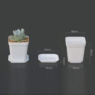 Mini Plastic Bloem Vaas + Plastic Lade Vierkante Potten Voor Vetplanten Bonsai Planter Kwekerij Potten 7 Kleur Tuin 5