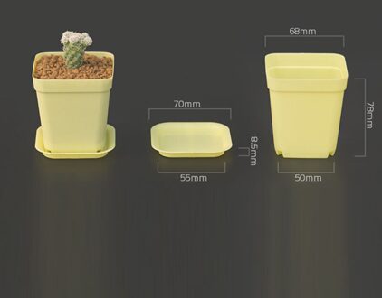 Mini Plastic Bloem Vaas + Plastic Lade Vierkante Potten Voor Vetplanten Bonsai Planter Kwekerij Potten 7 Kleur Tuin 6