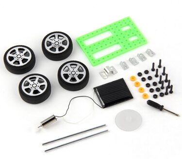 Mini Plastic Handgemaakte Zonne-energie Speelgoed Diy Auto Kit Kinderen Technologie Educatief Gadget Hobby Grappige Kit 8-11 Leeftijd