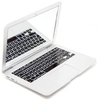 Mini Pocket Laptop Stijl Spiegel Vrouwen Cosmetische Schoonheid Spiegel Draagbare Make-Up Spiegels SCI88 wit