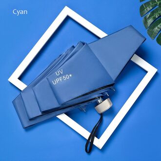 Mini Pocket Paraplu Anti Uv Paraguas Zon En Regen Paraplu Winddicht Licht Opvouwbare Draagbare Paraplu Voor Jongen Meisje cyaan