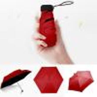Mini Pocket Paraplu Opvouwbare Parasols Parasol Zon Opvouwbare Kleine Paraplu Candy Kleur Reizen Regenkleding Regenachtige Dag rood
