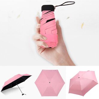 Mini Pocket Paraplu Opvouwbare Parasols Parasol Zon Opvouwbare Kleine Paraplu Candy Kleur Reizen Regenkleding Regenachtige Dag roze