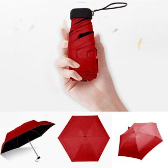 Mini Pocket Paraplu Vrouwen Uv Kleine Paraplu 180g Regen Vrouwen Waterdichte Mannen Zon Handig Meisjes Reizen Parapluie Kid d2 rood