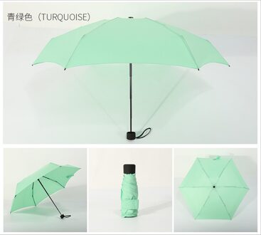 Mini Pocket Paraplu Vrouwen Uv Vouwen Kleine Paraplu 180G Regen Vrouwen Waterdichte Mannen Parasol Handig Meisjes Reizen groen