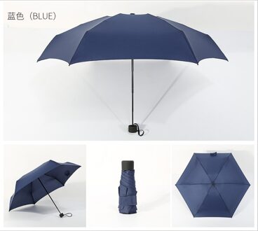 Mini Pocket Paraplu Vrouwen Uv Vouwen Kleine Paraplu 180G Regen Vrouwen Waterdichte Mannen Parasol Handig Meisjes Reizen marine